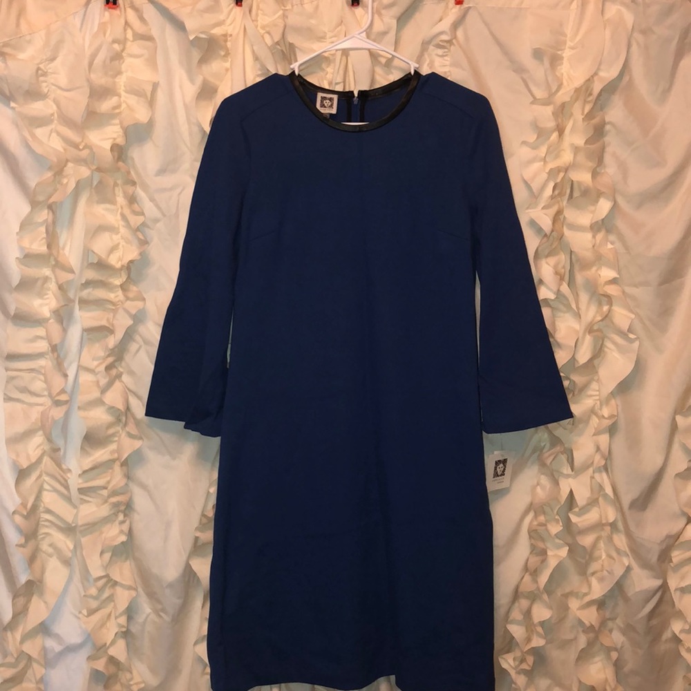 Ann Klein A line Dress Navy Size 4 NWT